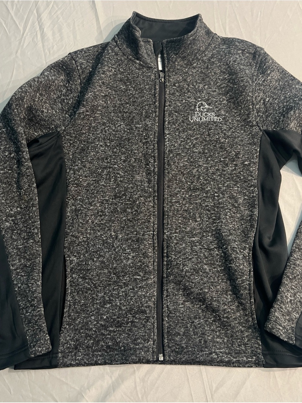 Ducks Unlimited Mens Full Zip Sweater Fleece Jacket Charcoal Gray med  Outdoor